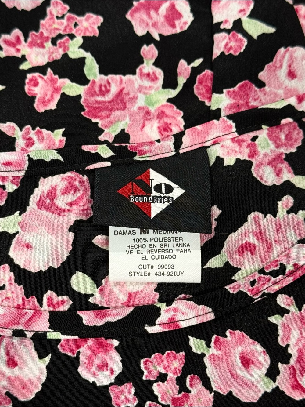 Vintage Y2K No Boundaries Floral Pink & Black Dress - Picture 5 of 5